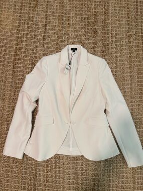 Express Women's Blush White Single-Button Blazer